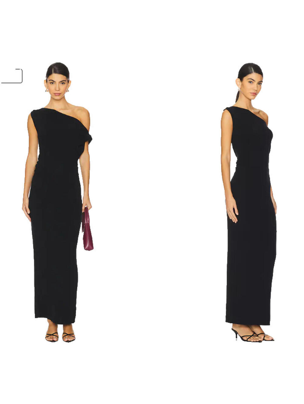 SNDYS Leena Maxi Dress Black off shoulder design Size M NWT